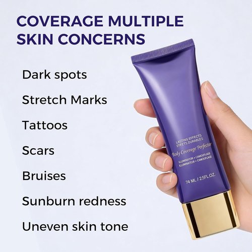 Regine Switzerland Body Coverage Perfector - 24Hr Long-Lasting Tattoo Concealer for Legs & Face | 2.5 oz, Light
