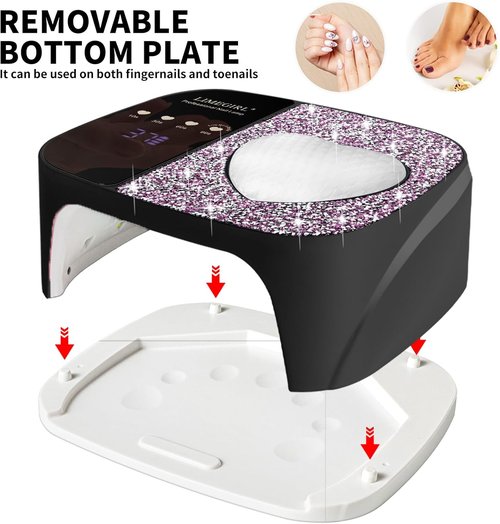 LIMEGIRL UV LED Nail Lamp Kit - Professional Fast Curing Gel Polish Dryer | Cordless & Rechargeable, Black