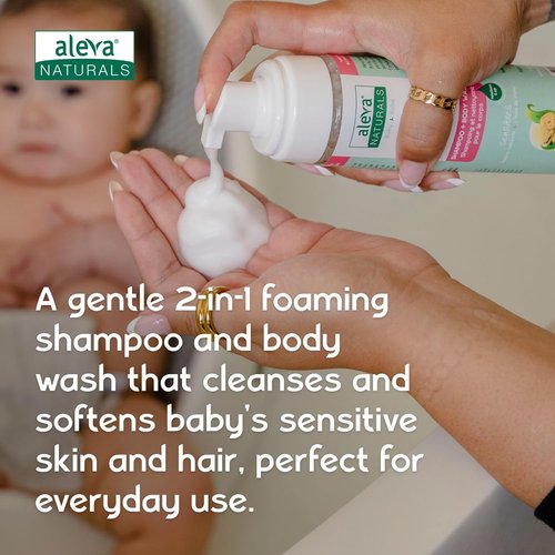 Aleva Naturals Hypoallergenic 2-in-1 Hair and Body Wash - Tea Tree Oil Formula for Sensitive Skin | Ideal for Newborns and Toddlers - 200ml