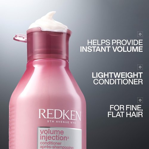 Redken Volume Injection Conditioner - Volumizing & Detangling for Fine Hair, Paraben-Free Formula