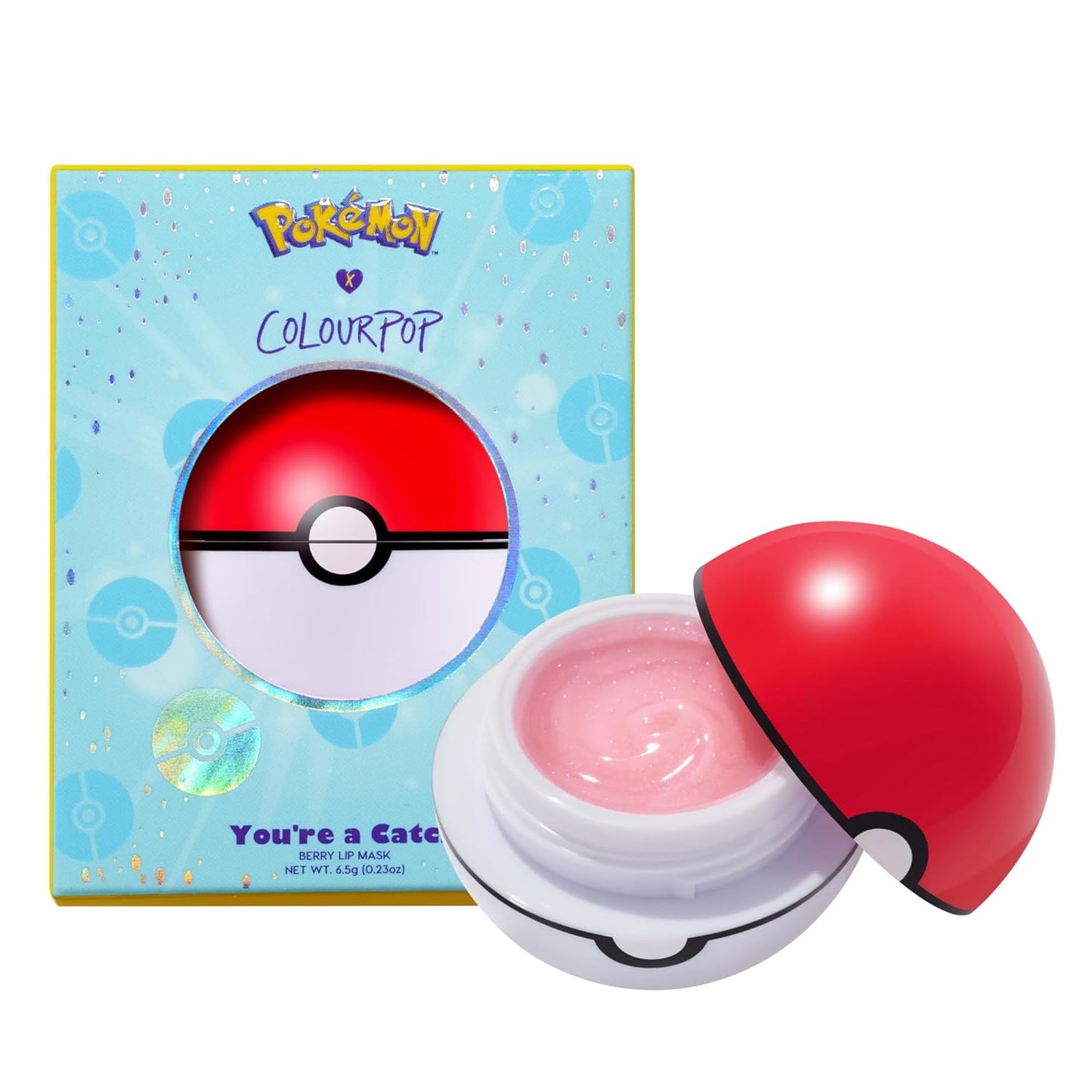 ColourPop x Pokémon Lip Mask - You're a Catch Leave-On Moisturizer & Overnight Treatment - Replenishes Dry Lips with Shea Butter & Vitamin E - Berry (0.07 oz)