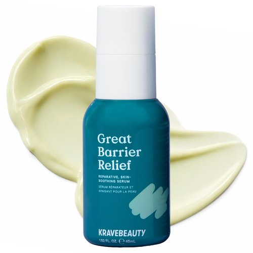 KraveBeauty Great Barrier Relief Serum - Hydrating Facial Serum for Dry/Sensitive Skin | 45 mL, Fragrance-Free