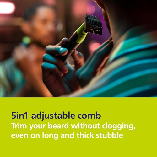 Philips Norelco OneBlade 360 - Hybrid Electric Beard Trimmer & Shaver with 5-in-1 Adjustable Comb, Model QP4530/90