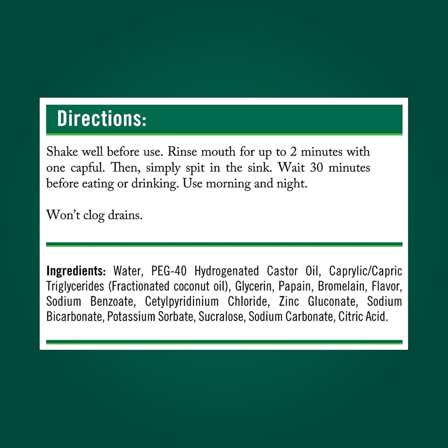 TheraBreath Whitening Mouthwash - Alcohol-Free & Peroxide-Free Oral Rinse, Smooth Mint, 16 Fl Oz