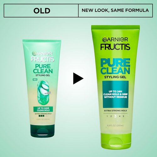 Garnier Fructis Styling Gel - Pure Clean Formula for Strong Hold | 6.8 Fl Oz