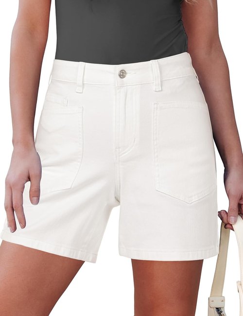 Luvamia High Waisted Jean Shorts - Trendy Stretchy Denim with Pockets | Casual Summer Jorts