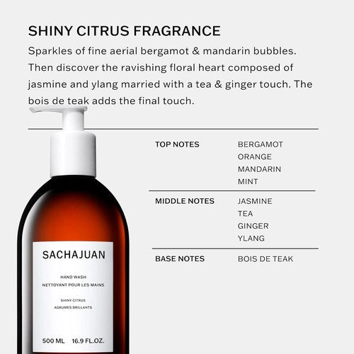 SACHAJUAN Hand Wash - Shiny Citrus | Deeply Hydrating Formula with Earth Silk Technology | 16.9 oz