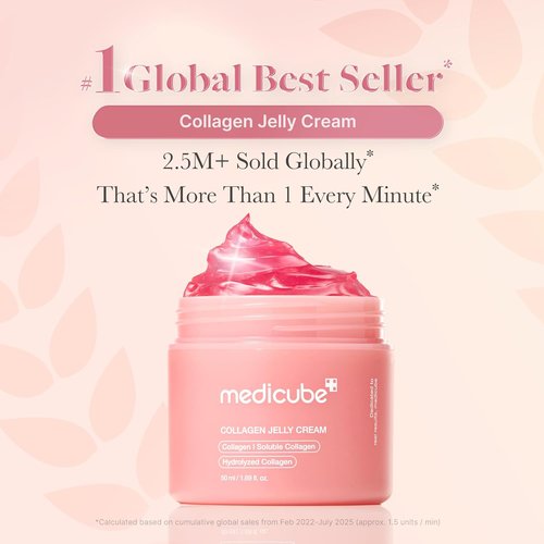 Medicube Collagen Jelly Cream - Niacinamide & Hydrolyzed Collagen for 24-Hour Hydration - Korean Skincare (1.69 Fl Oz)