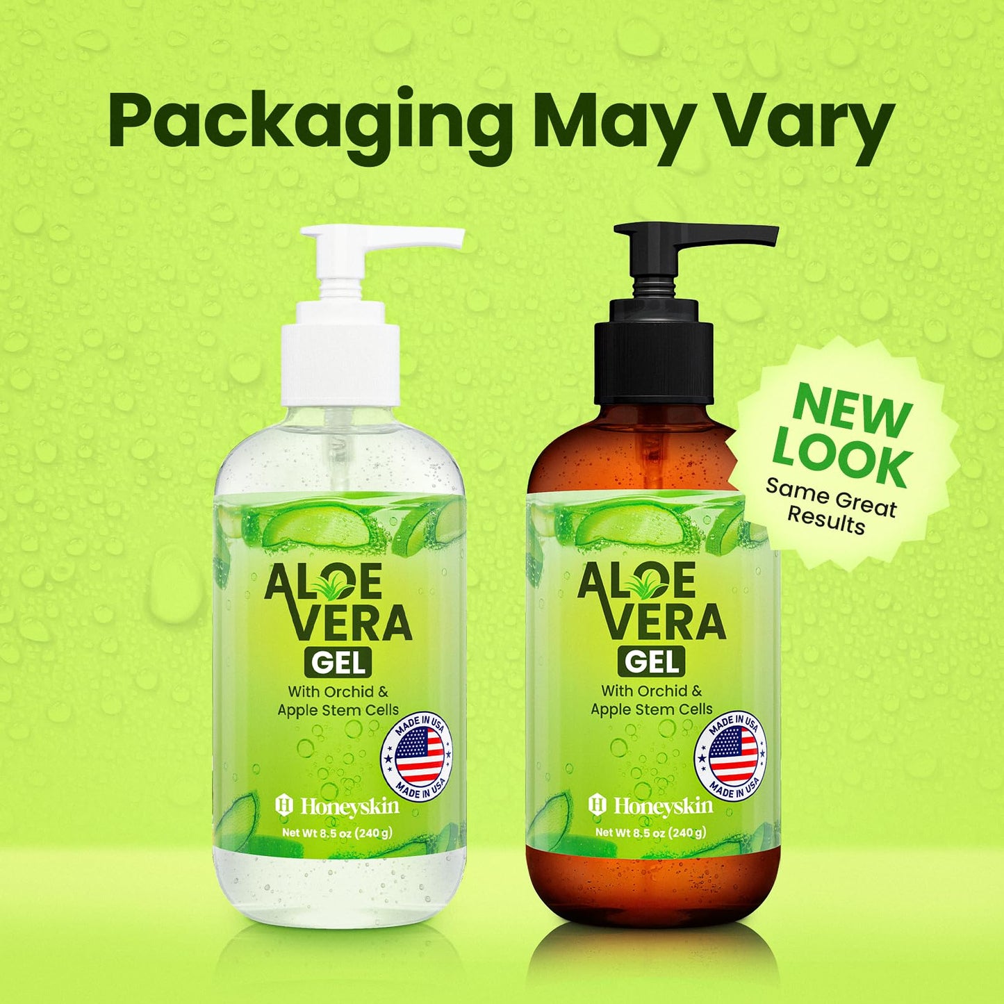 Honeyskin Soothing Aloe Vera Gel Made in the USA with Natural Ingredients - Give Yourself Relief From Sunburn and Dry Skin During the Hot Summer Days (8 Fl Oz)