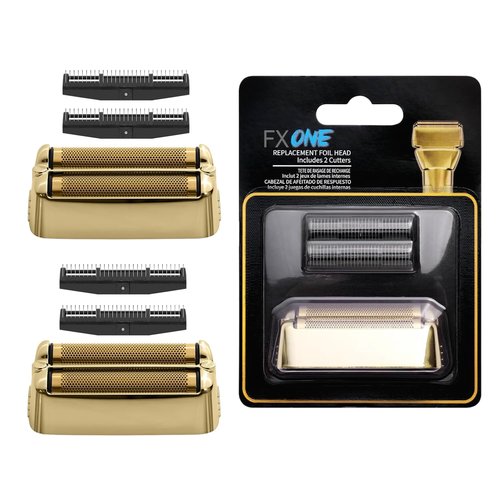 FXONE Shaver Replacement Foil & Cutter - Hypoallergenic Extra-Close Head for BaBylissPRO FXONE | Gold, 2 Packs