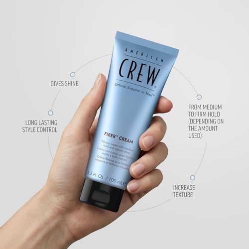 American Crew Fiber Cream - Medium Hold Hair Styling Cream with Natural Shine | 3.3 Fl Oz