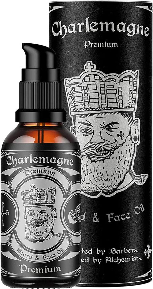 Charlemagne Beard Oil - 30ml Vegan Men's Grooming Oil | Leather Scented for Enhanced Beard Growth - Made in Germany