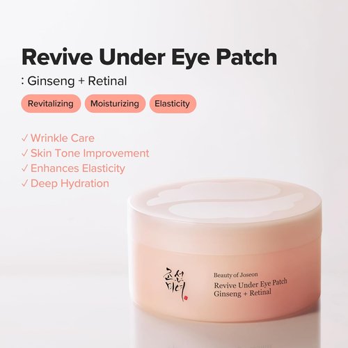 Beauty of Joseon Revive Under Eye Patch - Retinal Ginseng & Collagen Peptides, 60 Sheets (30 Pairs)