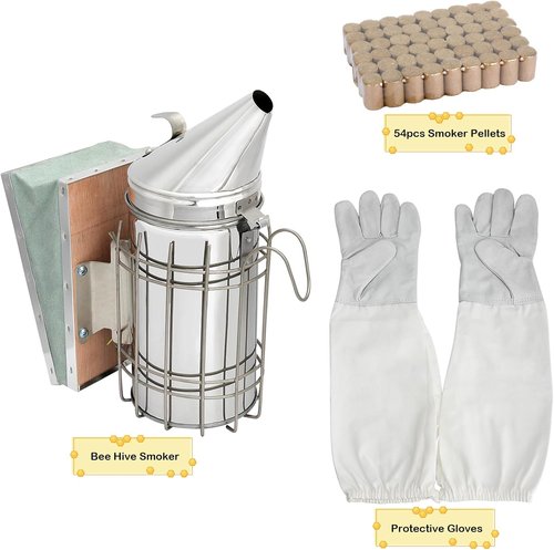 Blisstime 12-Piece Bee Hives Starter Kit - Essential Beekeeping Supplies for Beginners | Includes Smoker & Tools