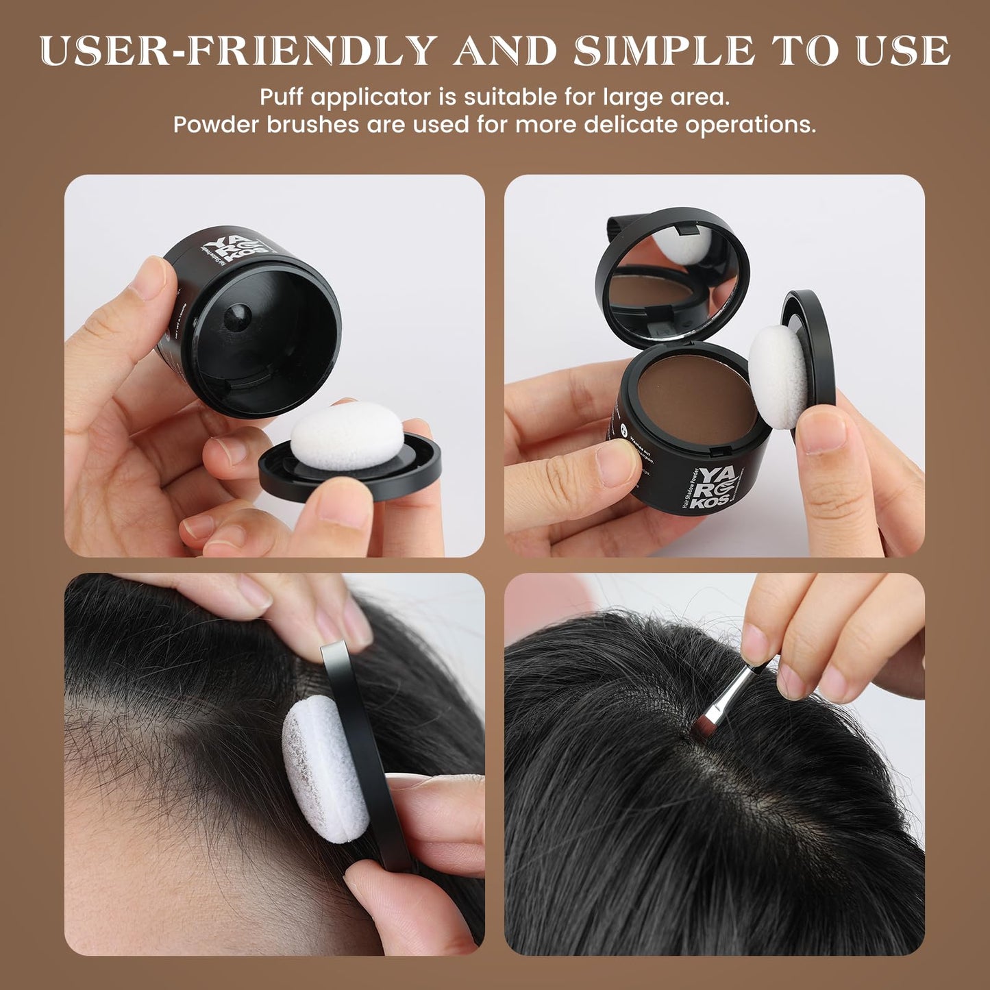 Yargkos Hairline Shadow Powder, Auburn, Root Touch Up Powder for Instantly Gray Hair Cover Up, Women Color Root Coverage for Thinning Grey, Mens Roots Concealer for Hair Loss Beard Line, #9