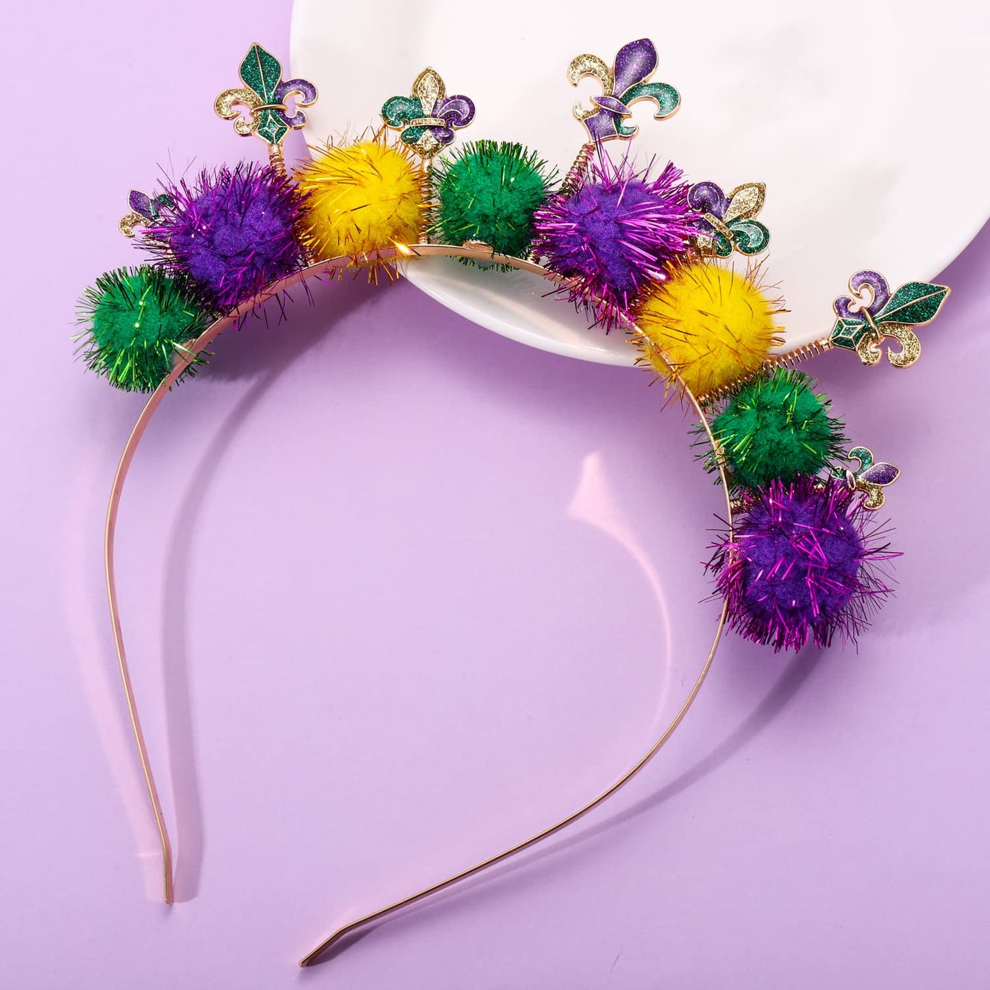 CEALXHENY Mardi Gras Headbands for Women (Mardi Gras D)