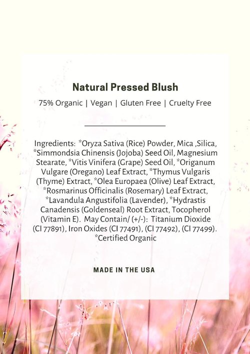 Mom's Secret 100% Natural Blush - Organic Vegan Formula, Gluten-Free, Dusty Rose, 0.18 oz