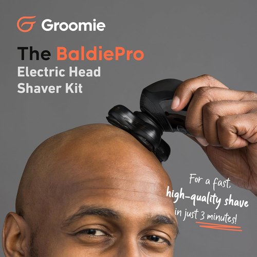 Groomie Cordless Bald Head Shaver - Ergonomic & Waterproof Grooming Kit for Smooth Shave