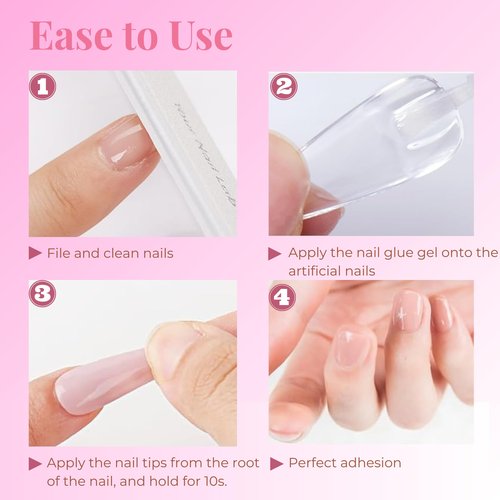 Oxizona Super Strong Nail Glue for Acrylic Nails Press on Nails Professional Nail Glue for Nail Tips Fake Nails False Nails Long Lasting for Stick On Nails Broken Nails (2)
