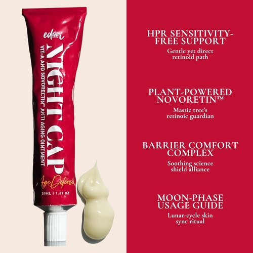 NIGHT CAP Facial Night Cream - Anti-Aging with Vitamin A & NovoRetin | 1.69 oz for Wrinkle Reduction