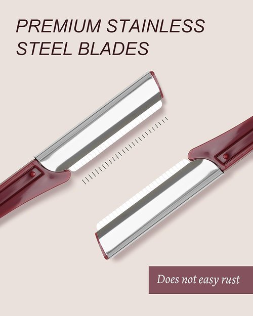 MoHern Eyebrow & Face Razor - 20 Pcs Dermaplaning Shaver for Women & Men | Red Color