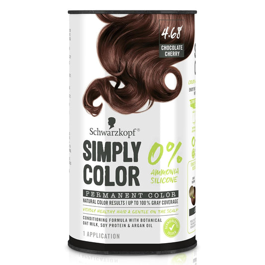 Schwarzkopf Simply Color Permanent Hair Dye - 4.68 Chocolate Cherry | Long-Lasting, Nourishing Formula, No Ammonia