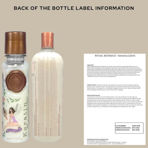 Ritual Botánico Organic Keratin Treatment - Straighten, Repair & Relax Hair | All-Natural Vegan Formula | 120ml/4.05 Fl Oz