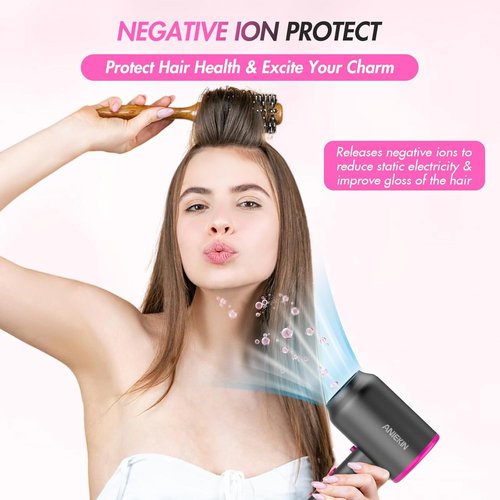 ANIEKIN Hair Dryer - 1875 Watts Fast Drying Blow Dryer with Diffuser & Concentrator | Compact & Lightweight Design