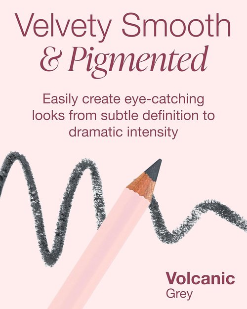 Mineral Fusion Eye Pencil - Grey Volcanic Eyeliner with Chamomile & Vitamin E | Smooth, Long-Lasting, Hypoallergenic