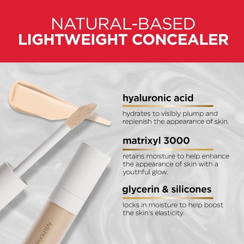 Mirabella Invincible Under Eye Concealer - Full Coverage Hydrating Formula for Dark Circles & Fine Lines - Fair F60