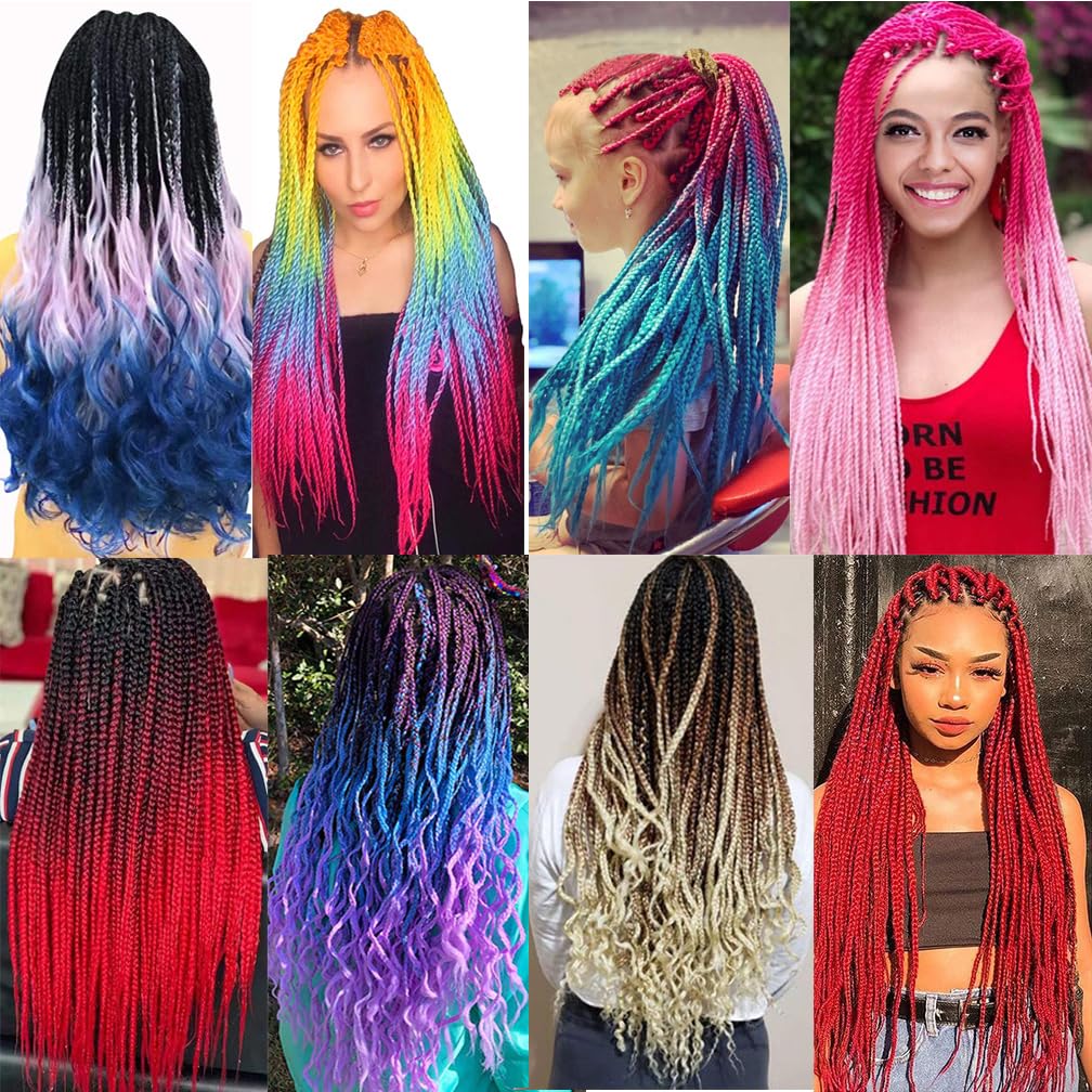Braiding Hair Blonde Kanekalon Braid Hair Extensions for Box Braids Hot Water Setting High Temperature Synthetic Fiber (24#-1Pack)