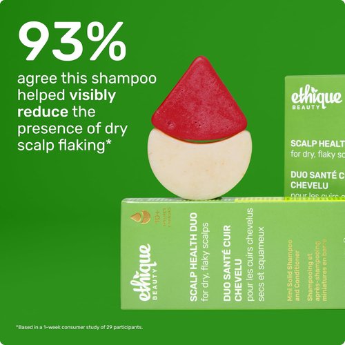Ethique Beauty Mini Sampler Solid Shampoo & Conditioner Bar Set - Scalp Health for Itchy, Dry Scalps | Plastic-Free, Vegan - Travel Size - 2 Pack