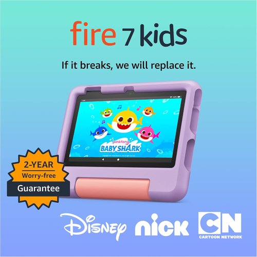 Amazon Fire 7 Kids Tablet - Newest Model for Ages 3-7 | 10-Hour Battery, 16GB, Blue