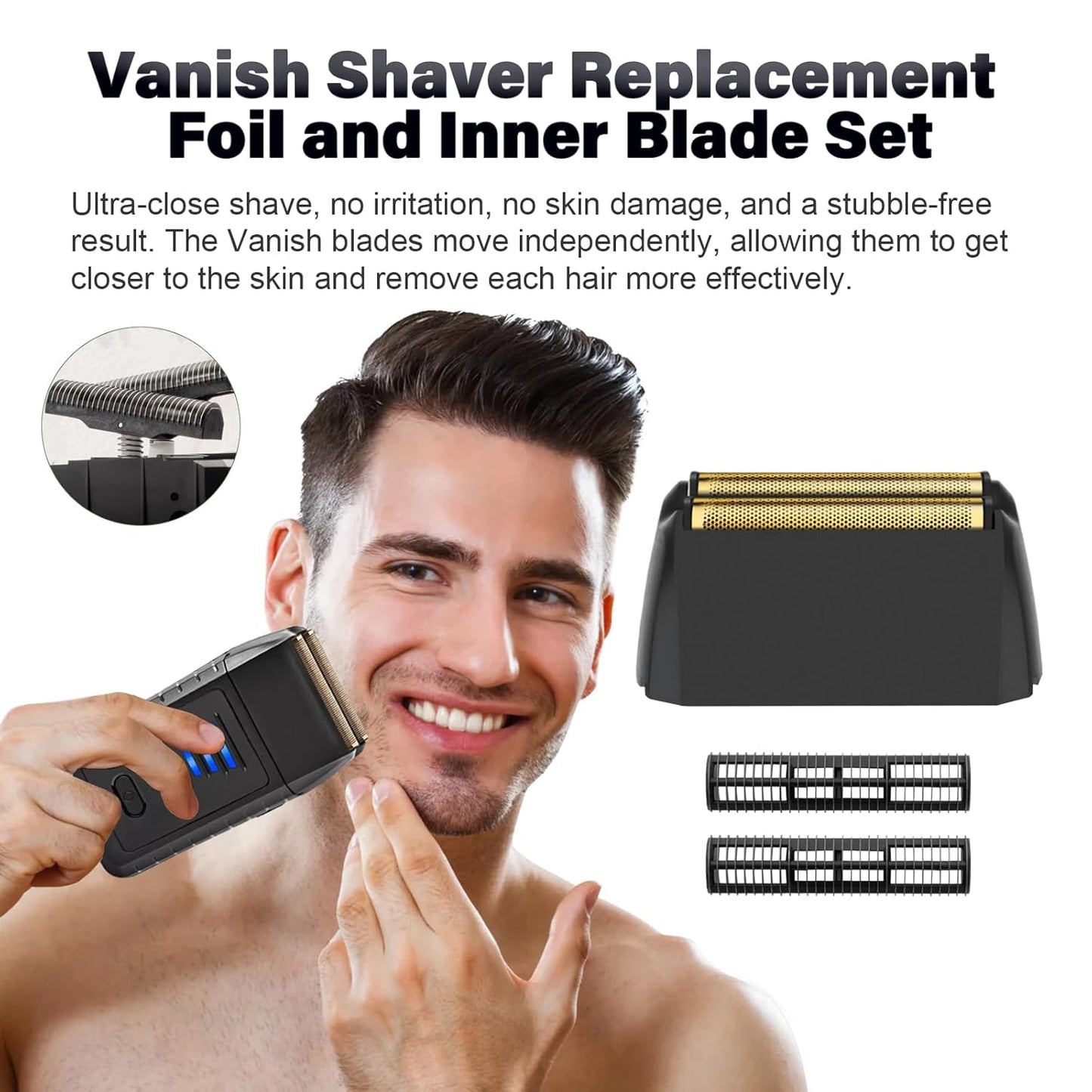 Wahl 5 Star Series Vanish Shaver Replacement Foil - Super Close Shaving Blade for Wet & Dry Use | Black