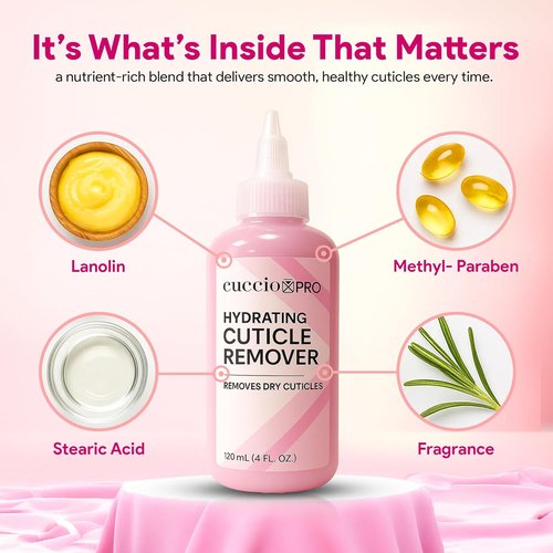 Cuccio Pro Hydrating Cuticle Remover - Fast-Acting Moisturizing Formula for Healthy Nails | 4 fl oz