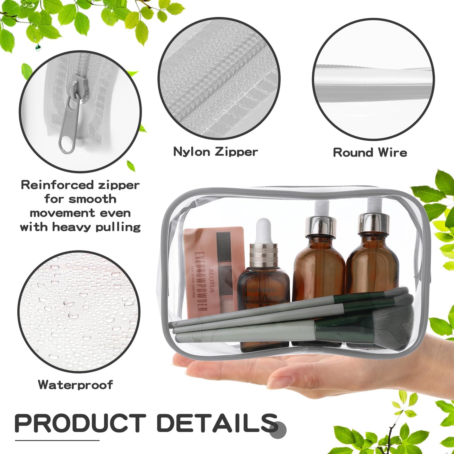 Weewooday 12 Pieces Clear Cosmetics Bag PVC Zippered Clear Toiletry Carry Pouch Cosmetic Makeup Bag Waterproof Makeup Vinyl Plastic Organizer Case for Vacation Bathroom(Multicolor,Medium)