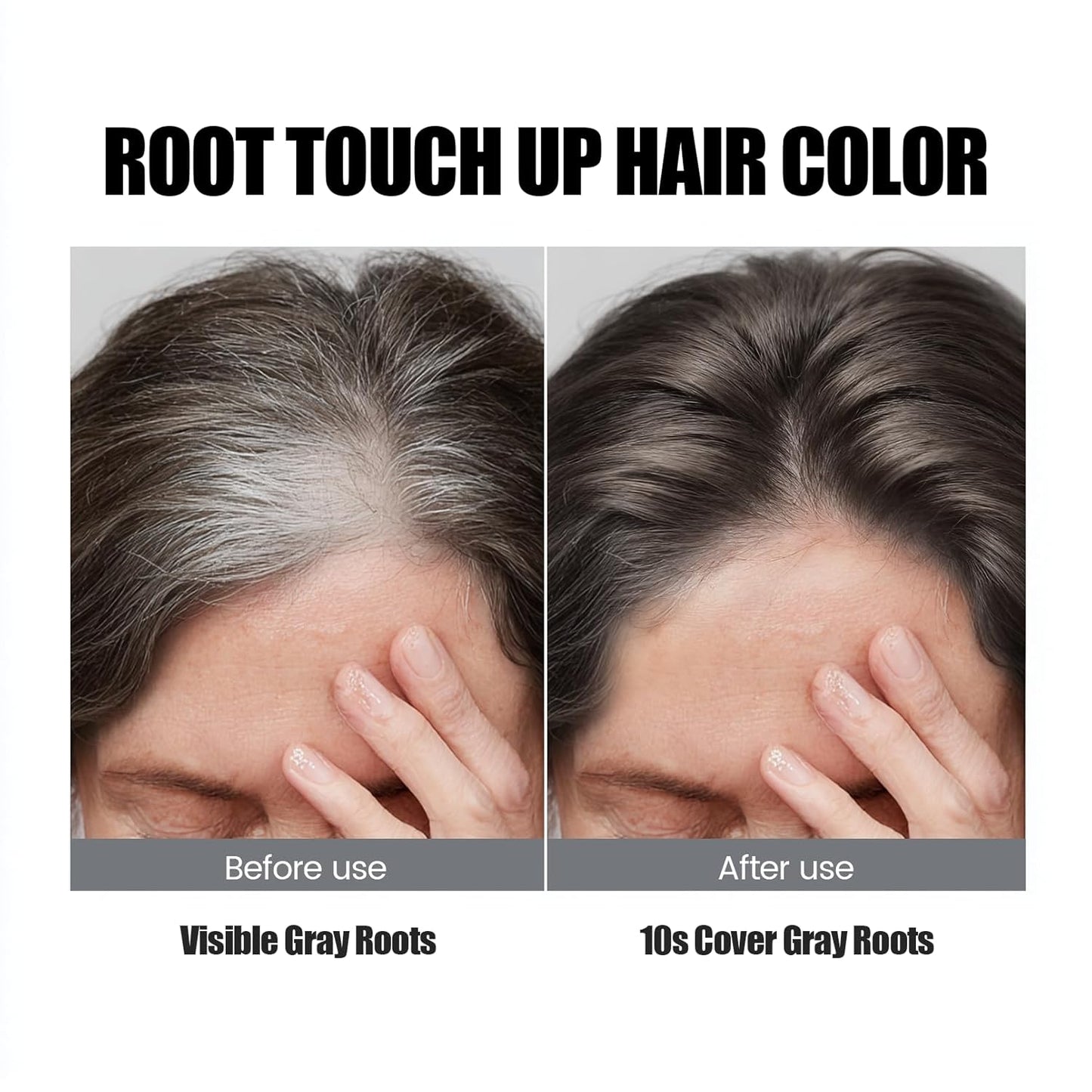 VOLLUCK Hair Thickening Fibers Spray - Temporary Dark Brown Root Concealer for Men & Women | Sweatproof Coverage