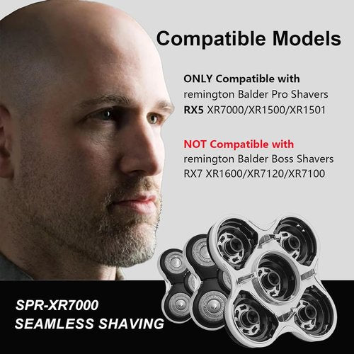 Balder Pro Replacement Shaver Head - Compatible with Remington XR7000 & XR1500 - 3 Pack of Dual Track Blades
