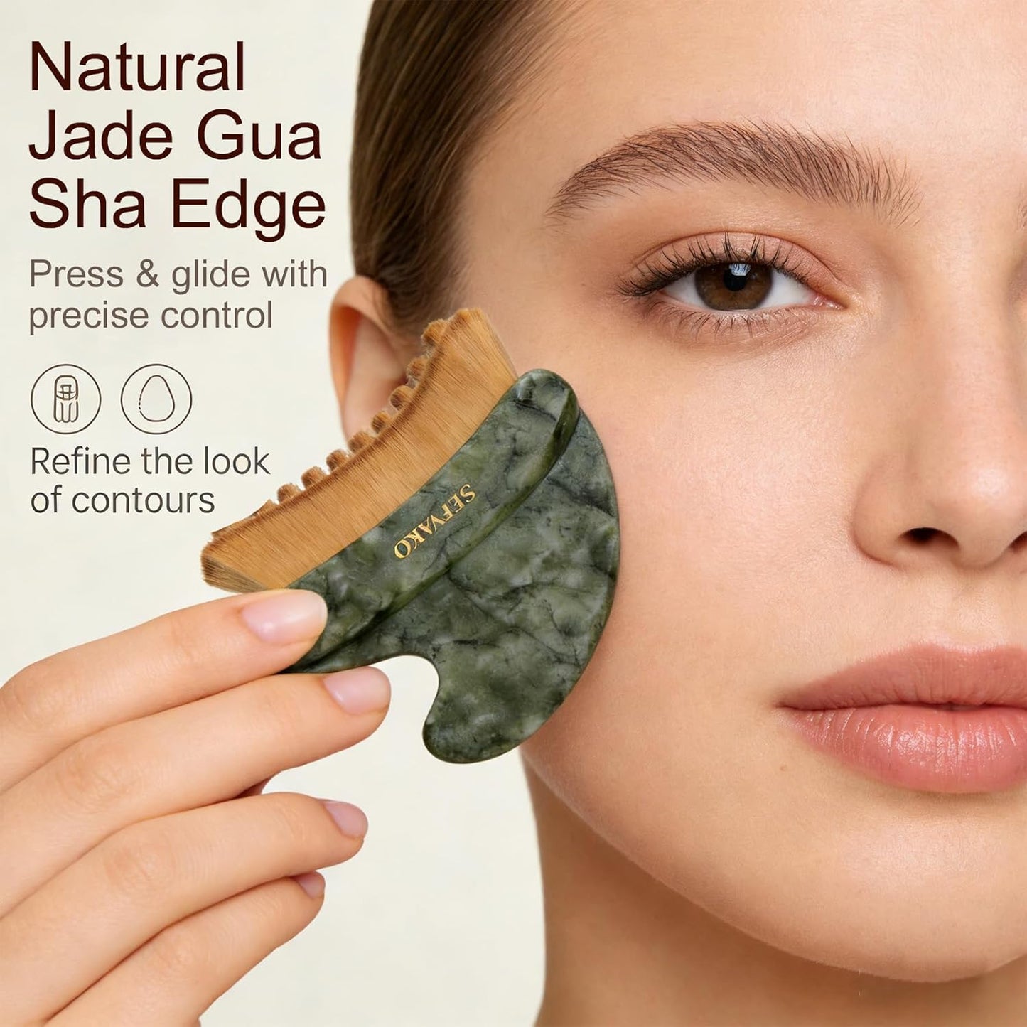 Skiennix Lymphatic Contour Face Brush Set - Ultra-Soft Gua Sha Tools for De-Puffing & Sculpting