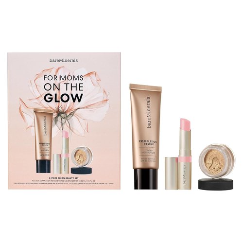 bareMinerals 3-Piece Clean Beauty Gift Set | Tinted Moisturizer SPF 30, Under-Eye Brightener & Lip Gloss-Balm