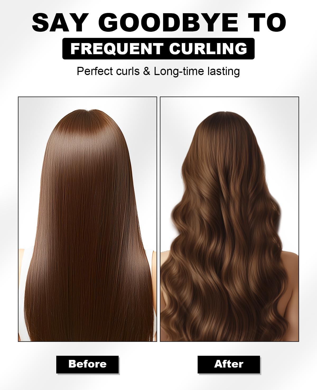 **Skiennix 1.5-Inch Curling Wand - Professional Clamp-Free Iron for Effortless Beach Waves**