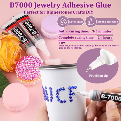 25000Pcs Resin Rhinestones for Crafting, Royal Blue 2-6mm Mixed Sizes Non Hotfix Flatback Gems with 1Pcs Glue, Bedazzling Crystal for DIY Craft Clothing Mugs Tumblers Shoes Fabric Decor Nail Art