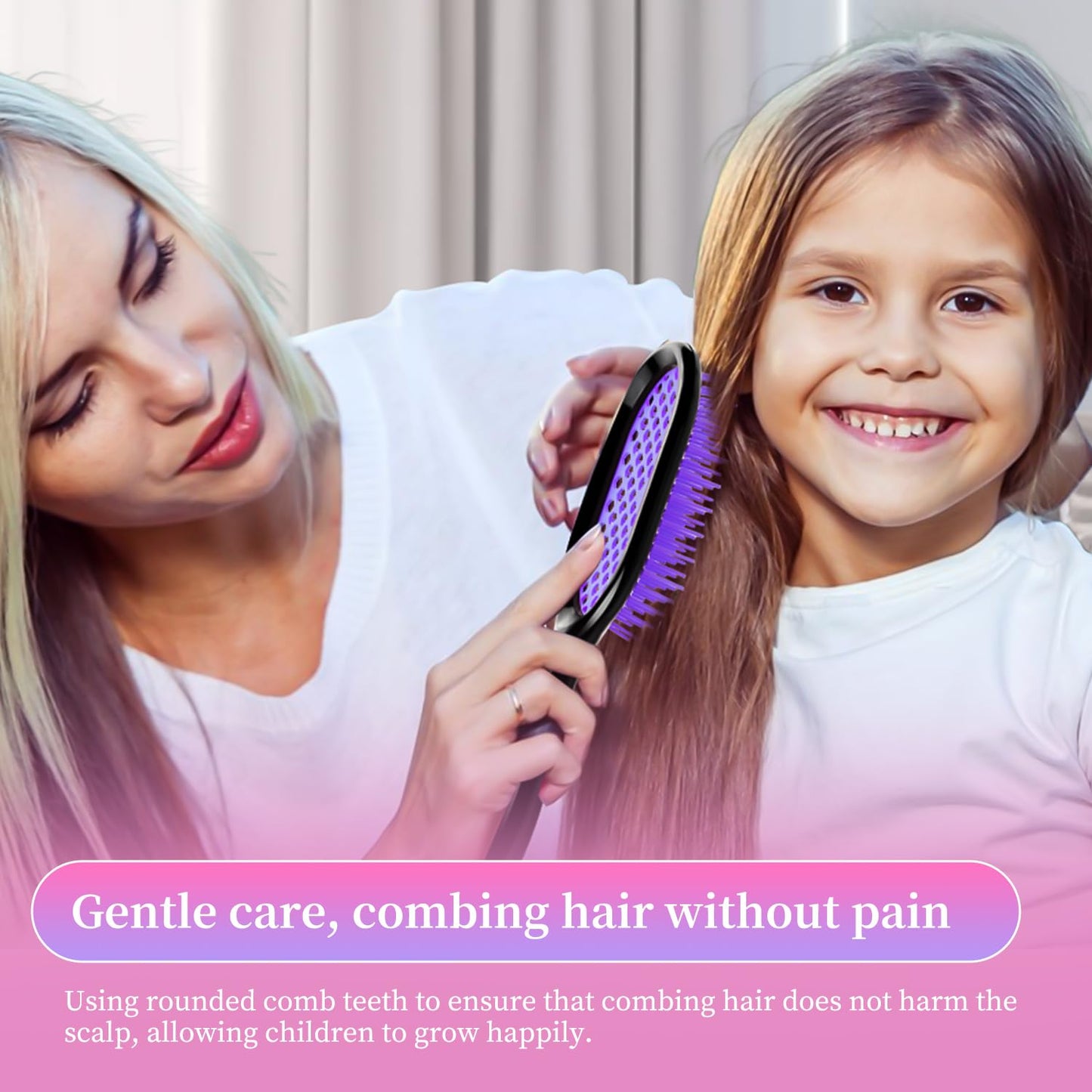 Skiennix Detangling Brush Set - Gentle & Effective for Wet/Dry Hair Types | Ultra-Light, Ventilated (Pink, Purple, Green, Black)