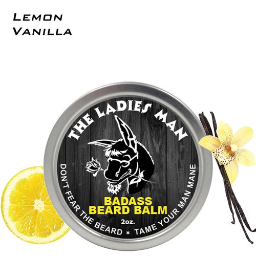 Badass Beard Care Beard Balm - Ladies Man Scent | 2 Ounce - All-Natural Formula for Softening Hair & Hydrating Skin