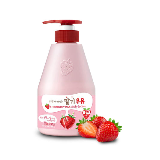 WELCOS KWAILNARA Strawberry Milk Body Lotion – Deeply Hydrating & Lightweight Korean Body Lotion 560 g / 19.75 Fl. Oz