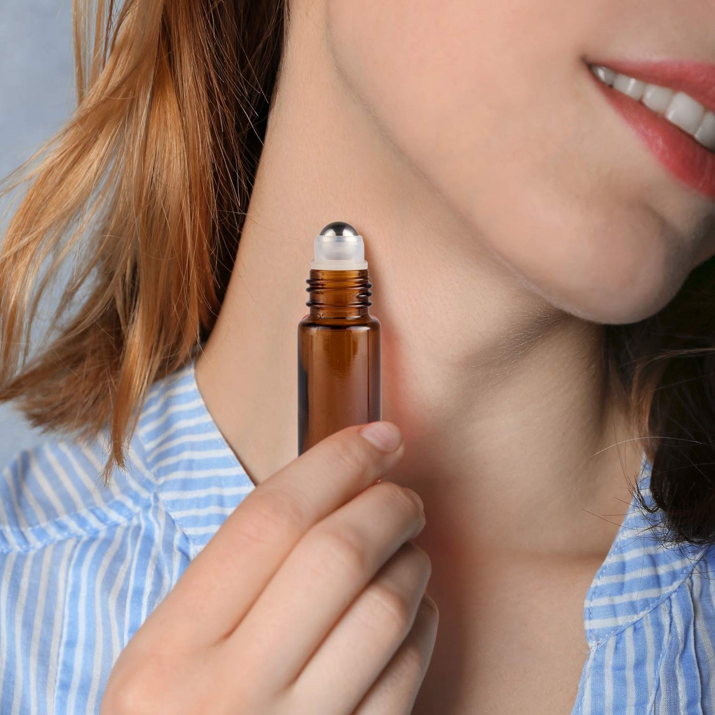 Essential Oil Roller Bottles, 48 Pack Hoa Kinh 10ml Empty Glass Amber Roller Bottles UV Protection with Stainless Steel Balls (10ml-48pack)