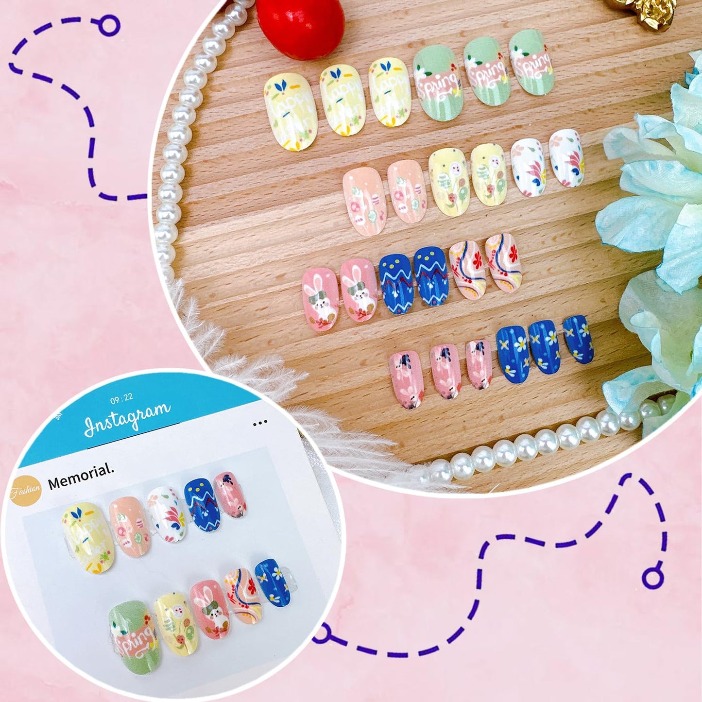 24Pcs St Patrick's Day Press on Nails Short Square Gold French Tip Fake Nails with Gold Rhinestones Horseshoe Rainbow Shamrocks False Nails St Patricks Day Acrylic Nails Irish Stick on Nails for Women