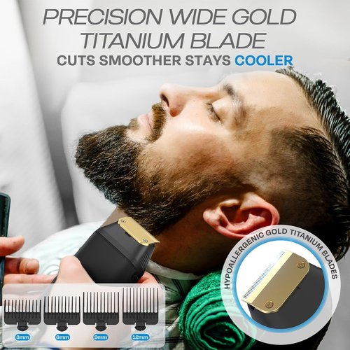HUMMINGBIRD MK17 DualPro Foil Shaver & Beard Trimmer - Gold Titanium Blades, Turbo Shaving, USB-C Charging