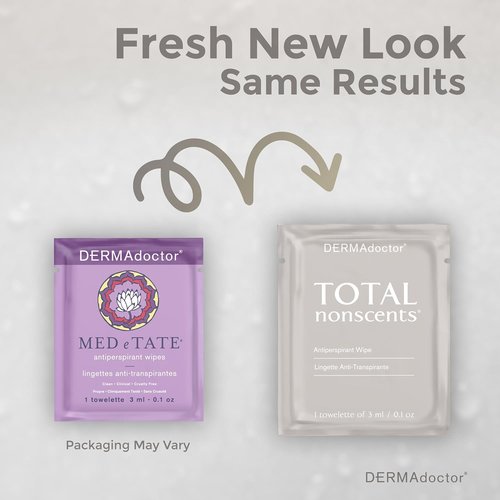DERMAdoctor Deodorant Wipes - Refreshing Antiperspirant Wipes for Hyperhidrosis | 30 Individually Wrapped Wipes