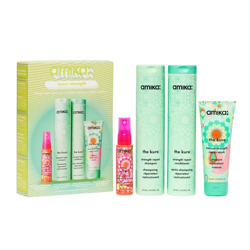 Amika Inner Strength Repair Routine Set - Ultimate Gift Set for Dry, Damaged Hair
